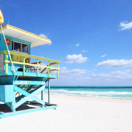Strandhuis van de strandwacht in Miami, Florida, Amerika