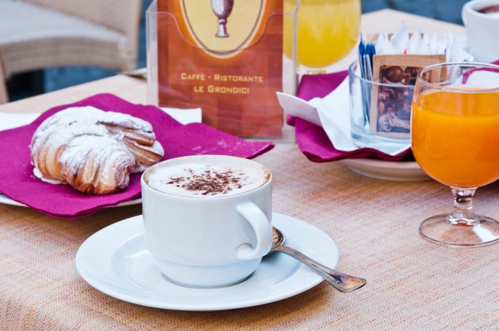 Ontbijt en koffie bij Hotel Delle Nazioni in Florence, Italië