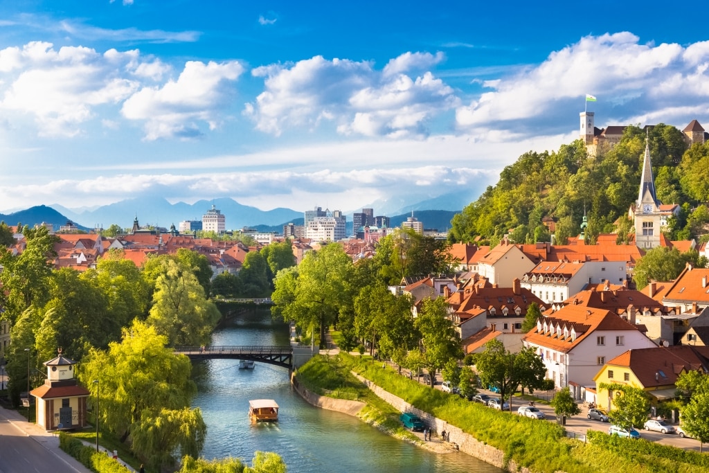 Uitzicht over Ljubljana, Slovenië