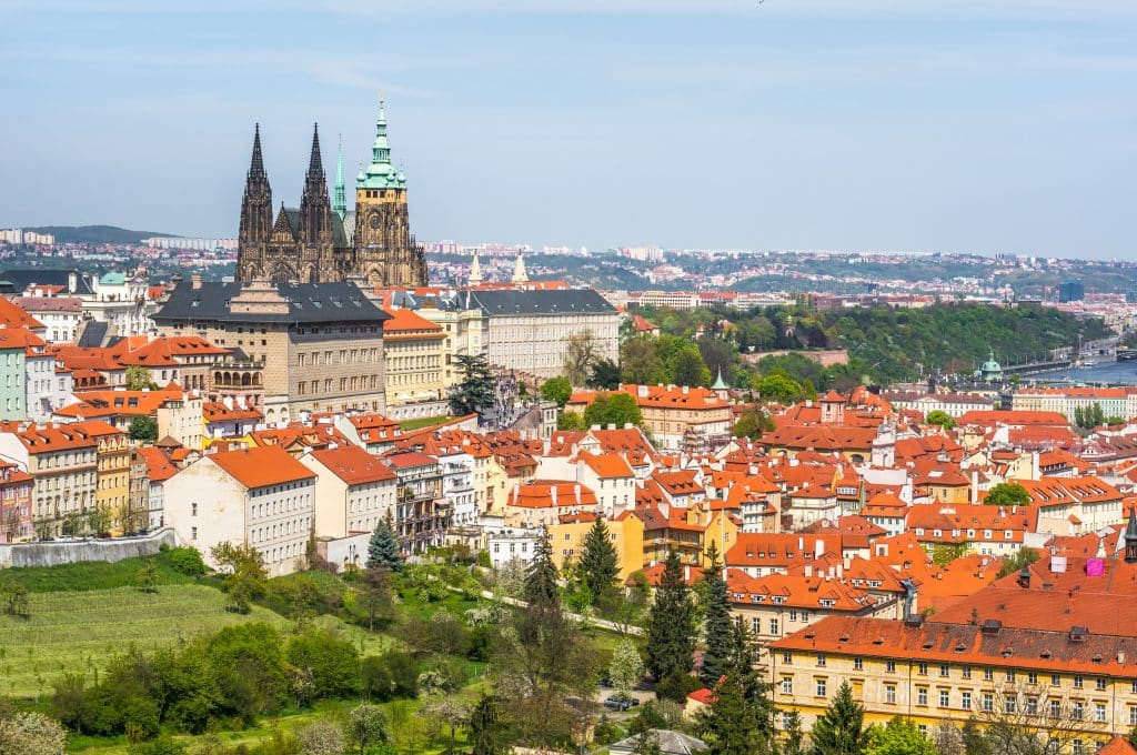 Uitzicht op de Praagse Burcht in Praag, Tsjechië
