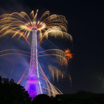 Vuurwerk eiffeltoren parijs frankrijk