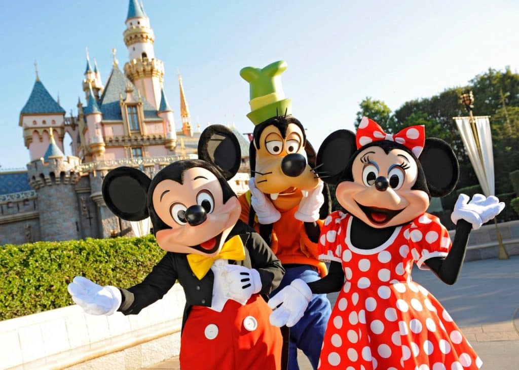 Mickey, Goofy en Minnie in Disneyland Parijs, Frankrijk