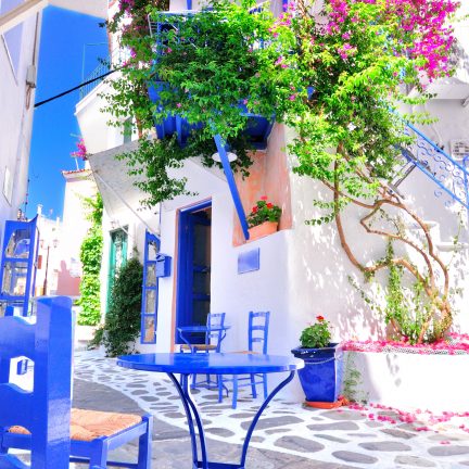 Straat op skiathos griekenland