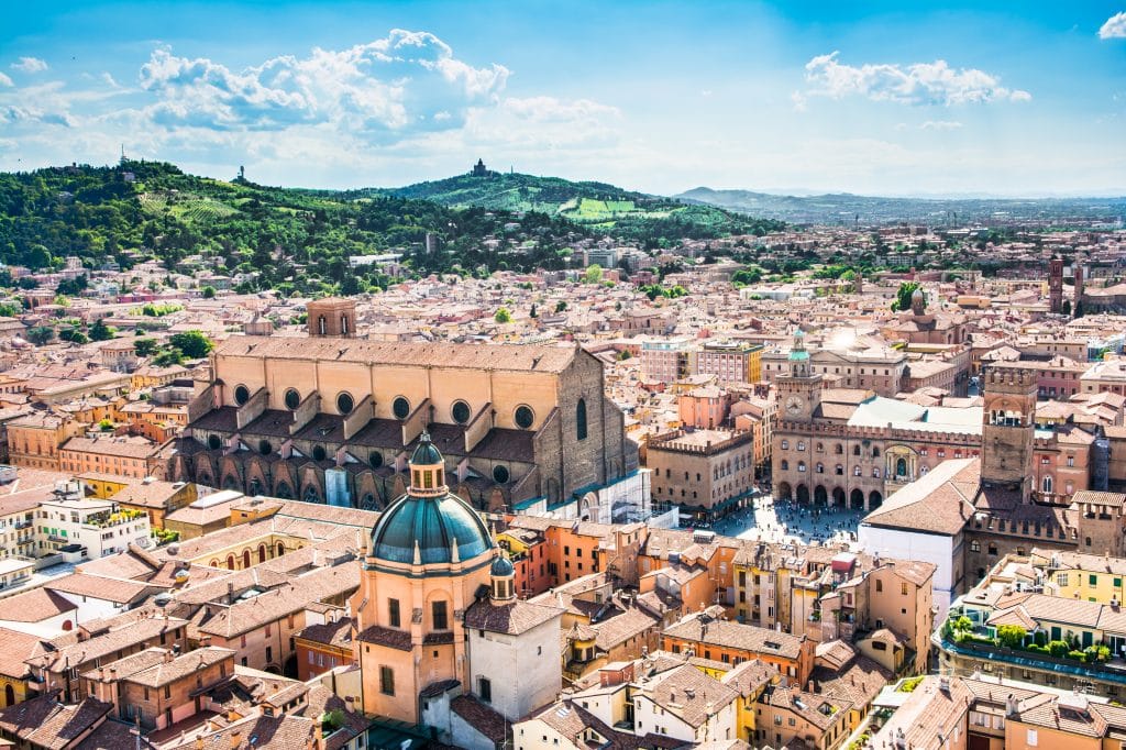 Uitzicht over Bologna, Italië