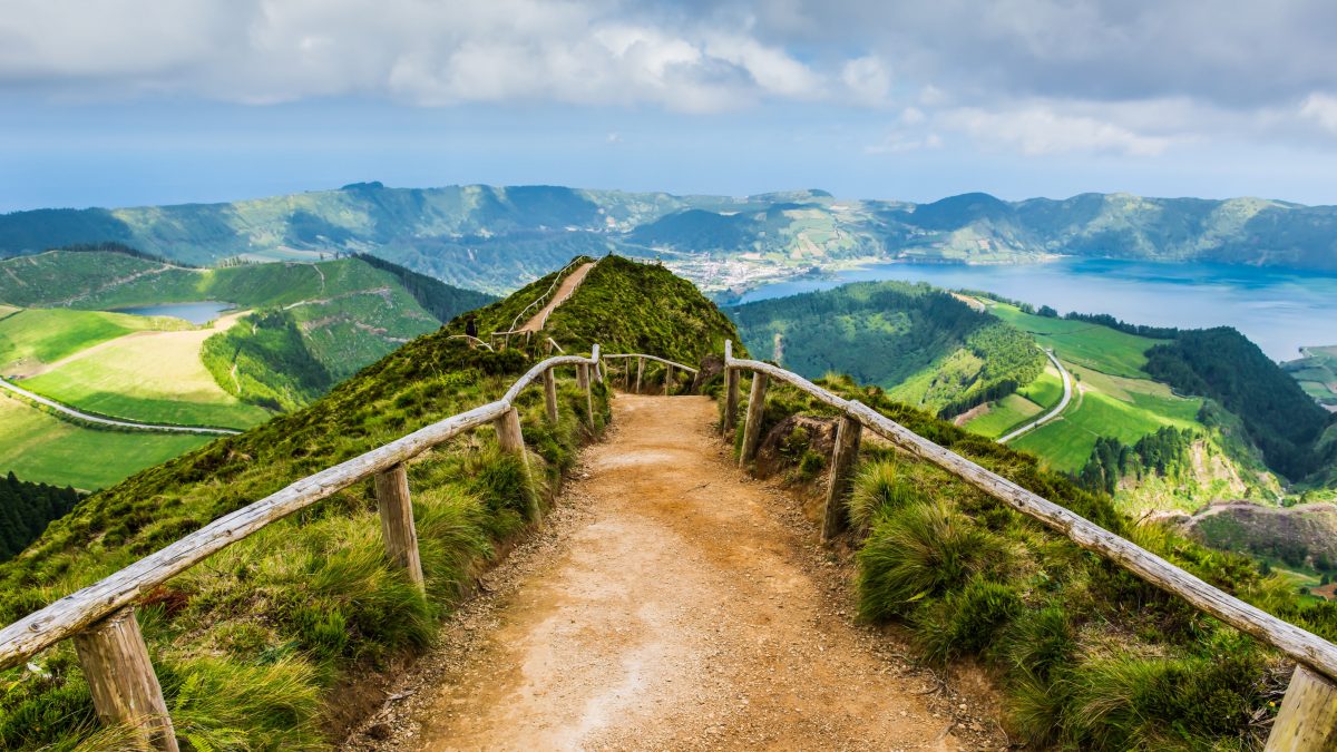 Wandelpad naar Sete Cidades op de Azoren, Portugal