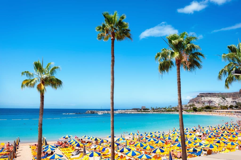 Strand van Playa de Amadores op Gran Canaria, Spanje