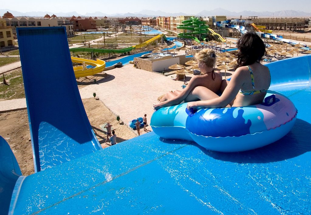 Glijbaan van All Inclusive Titanic Palace en Aquapark  in Hurghada, Egypte