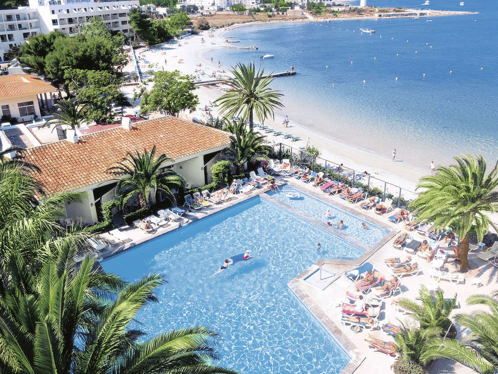 Strand van Hotel Puchet in Sant Antoni de Portmany , Ibiza