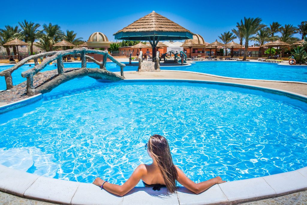 Zwembad van het Seagull Resort in Hurghada, Egypte