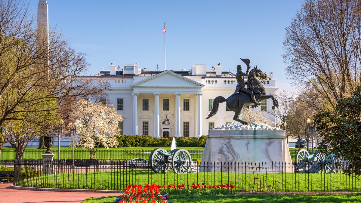 Het witte huis in Washington D.C., Verenigde Staten
