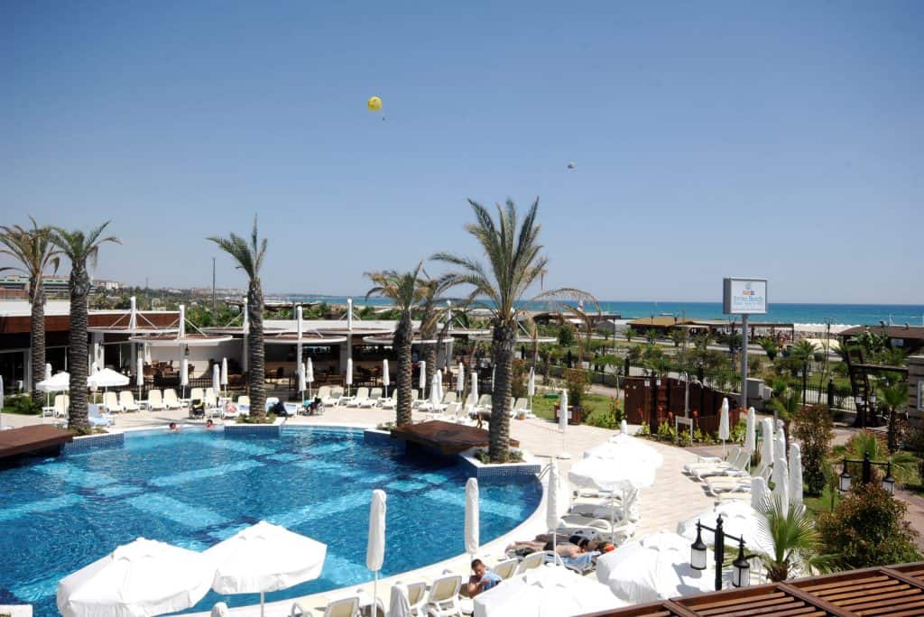 Ligging van Evren Beach Resort in Side, Turkije