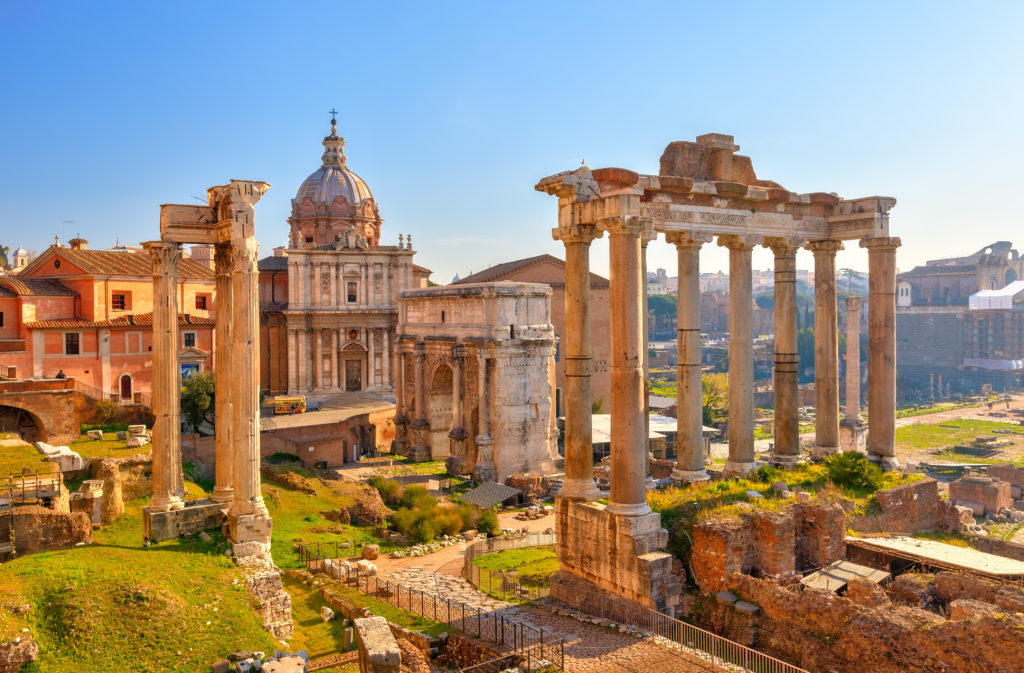 Uitzicht op het Forum Romanum in Rome, Italië