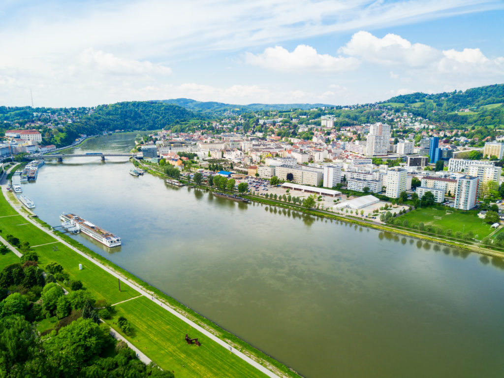 Uitzicht op Linz in Oostenrijk