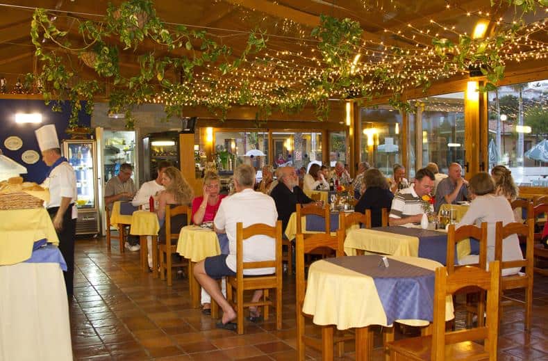 Restaurant van Bungalows Parque Bali in Maspalomas, Gran Canaria, Spanje