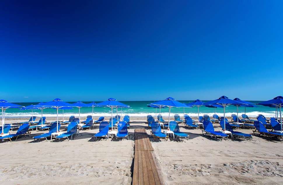 Strand van Marino’s Beach Appartementen in Rethymnon, Kreta, Griekenland