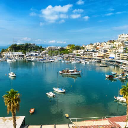 Mikrolimano jachthaven in piraeus, athene, griekenland
