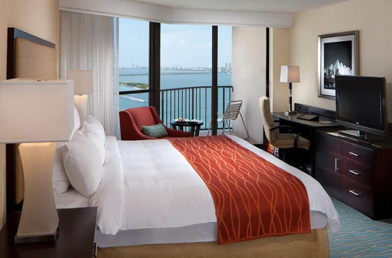 Hotelkamer van Miami Marriott Biscayne Bay in Miami, Florida, Verenigde Staten