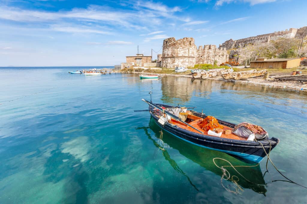 Oude haven van Mytilini op Lesbos, Griekenland