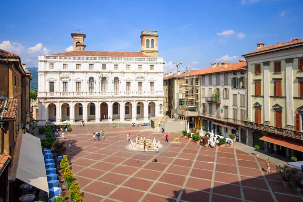 Piazza Vecchia in Bergamo, Italië