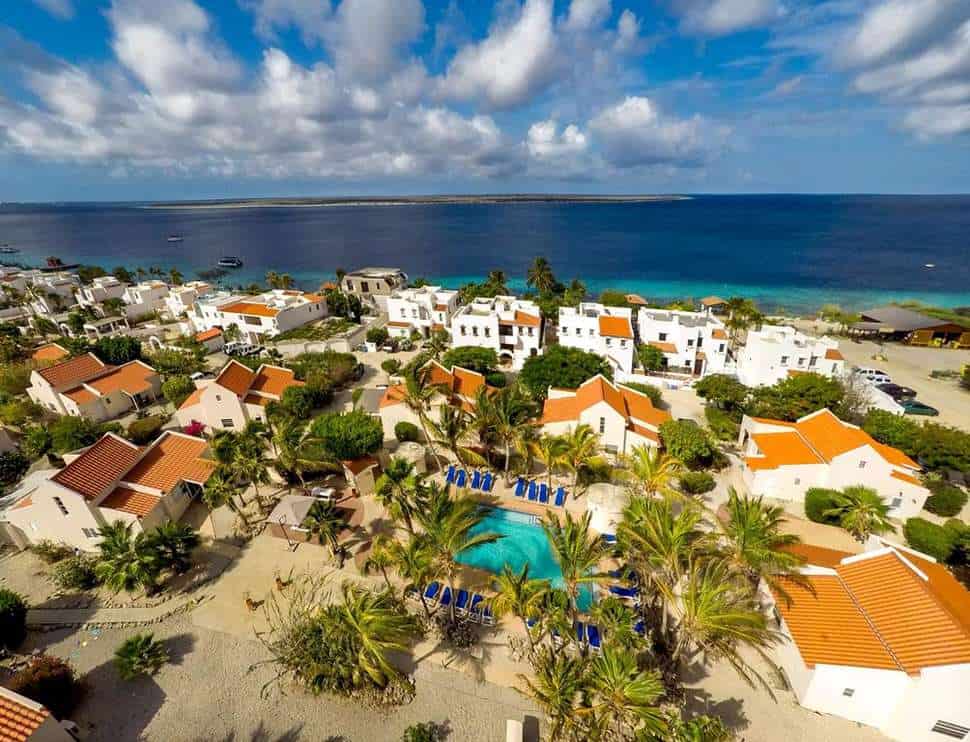 Ligging van Hamlet Oasis Resort in Kralendijk, Bonaire, Bonaire
