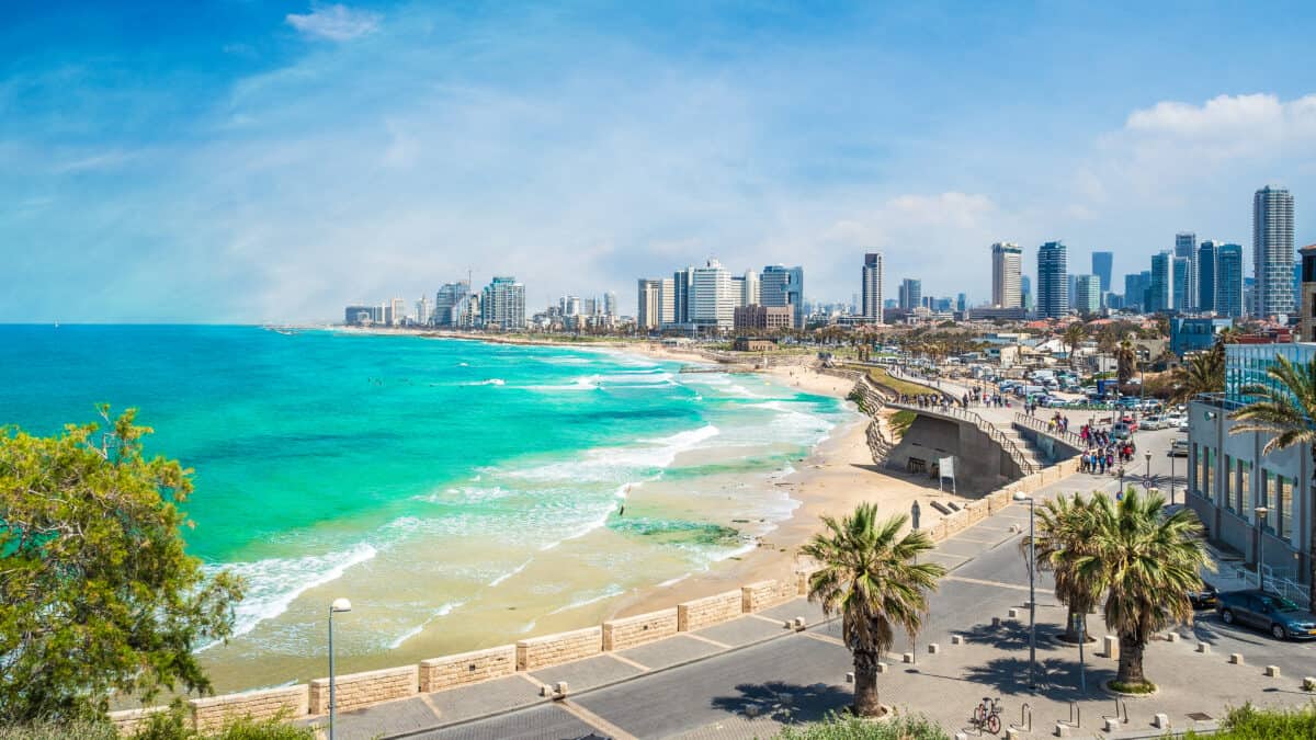 Uitzicht op de kust van Tel-Aviv in Israël