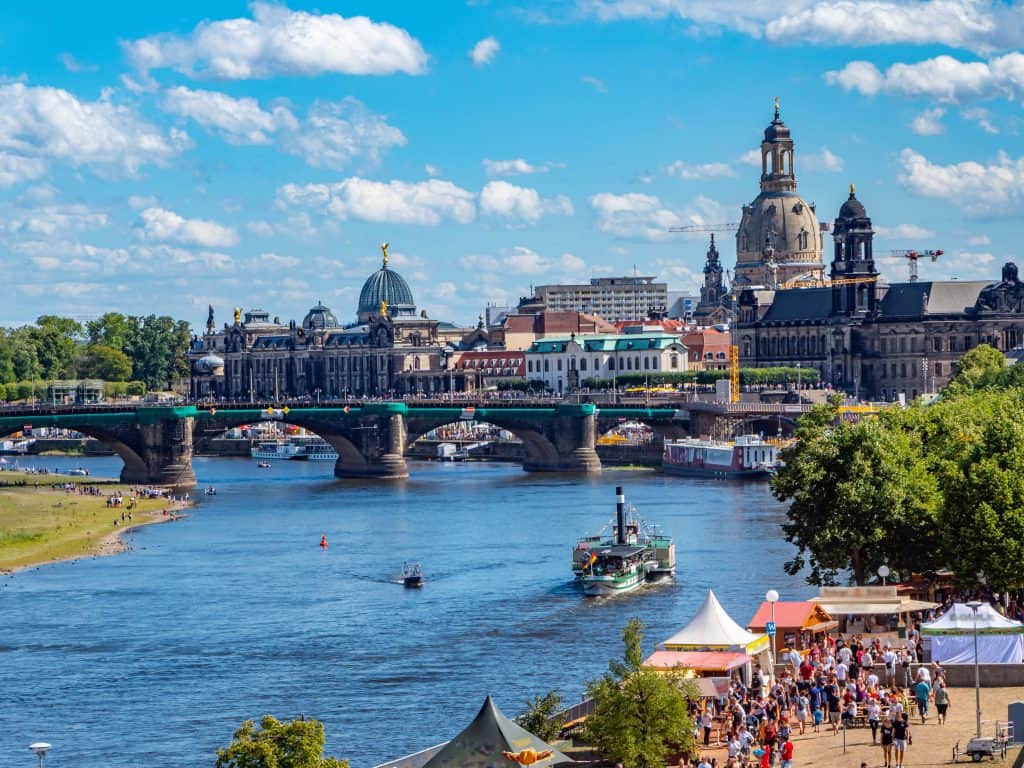 De Elbe in Dresden, Saksen