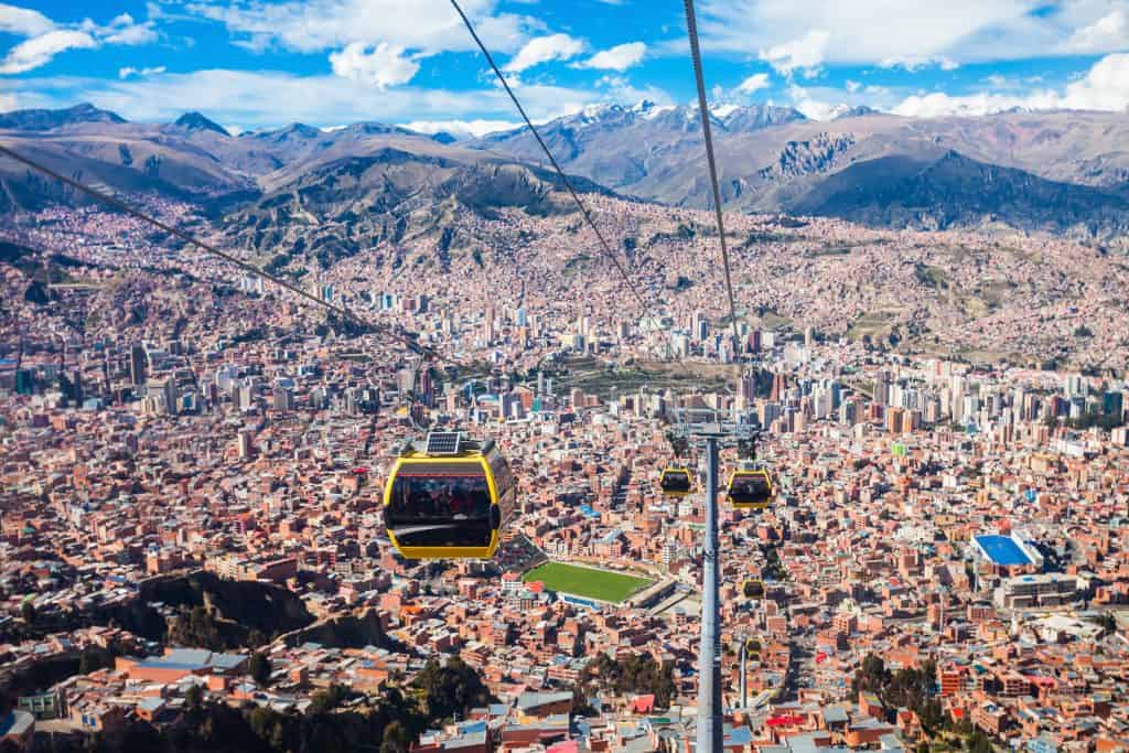 Kabelbaan in La Paz, Bolivia