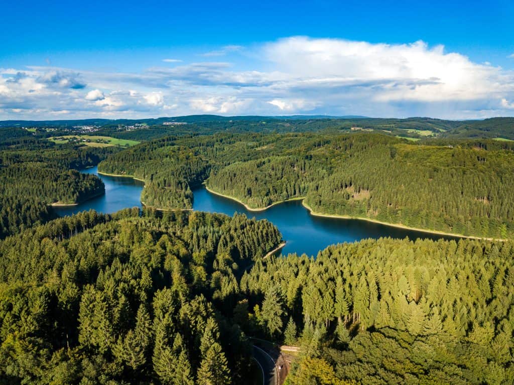 Genkel dam in Nordrhein-Westfalen, Duitsland