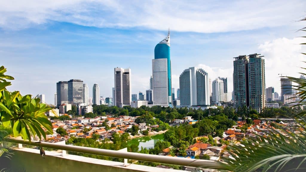 Skyline van Jakarta in Indonesië