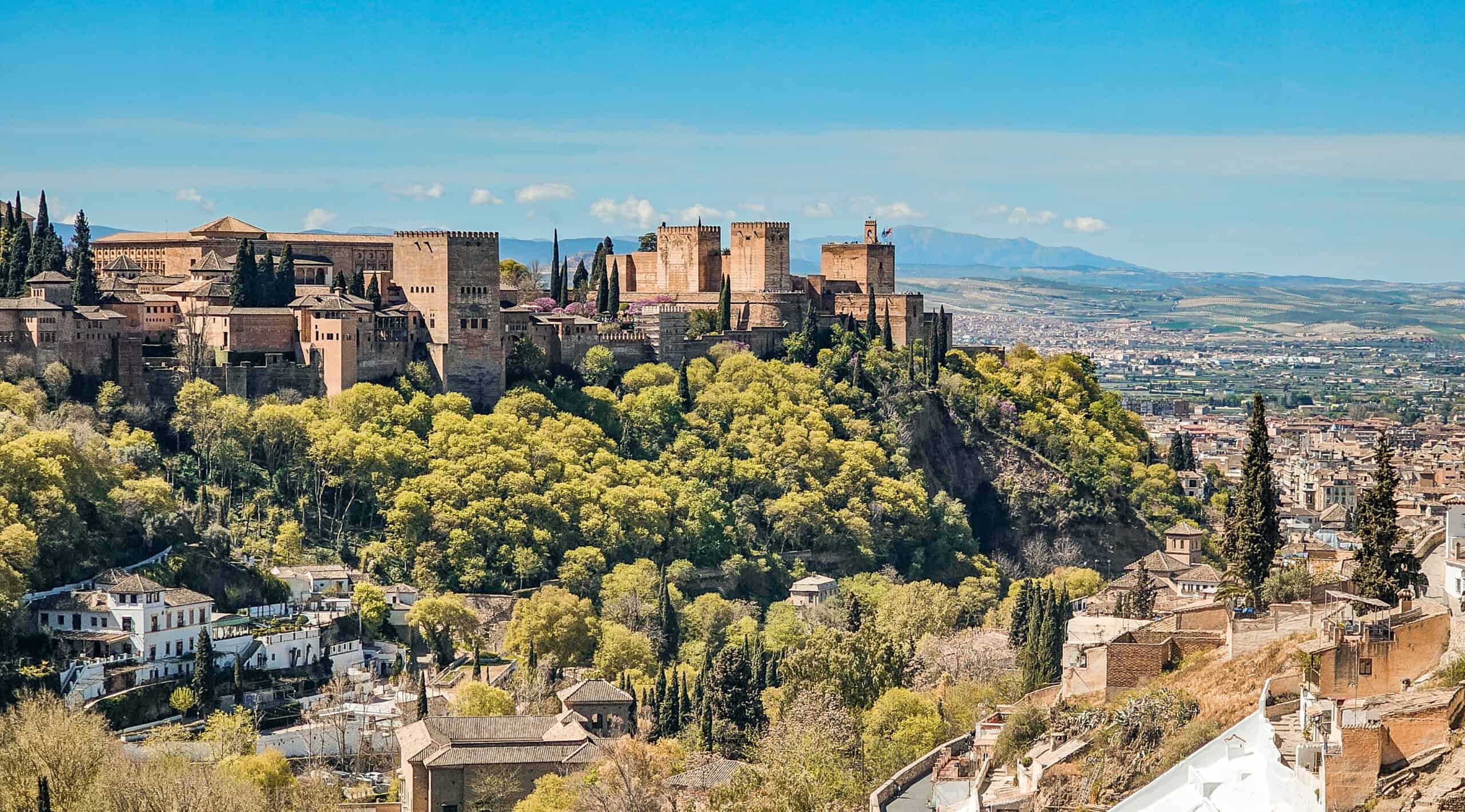 Uitzicht op het Alhambra in Granda, Spanje